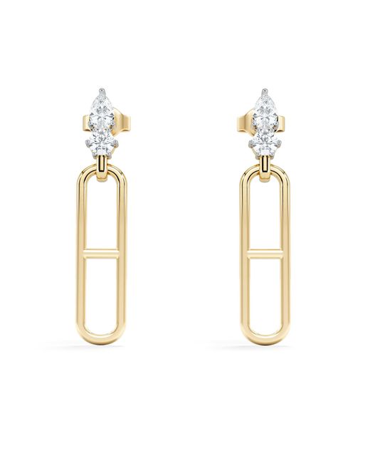 The Diamond Store Metallic Paperclip 0.47Ct Lab Diamond Drop Link Earrings