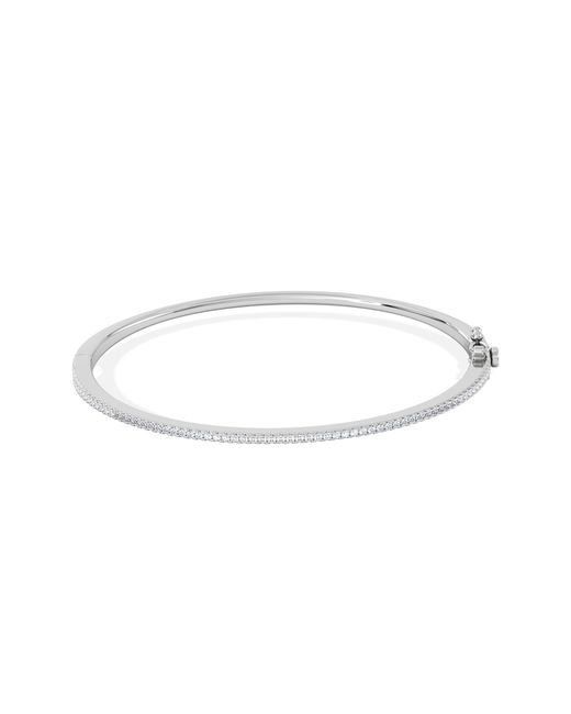 The Diamond Store White 0.50Ct Lab Diamond Half Pavé Bangle Bracelet