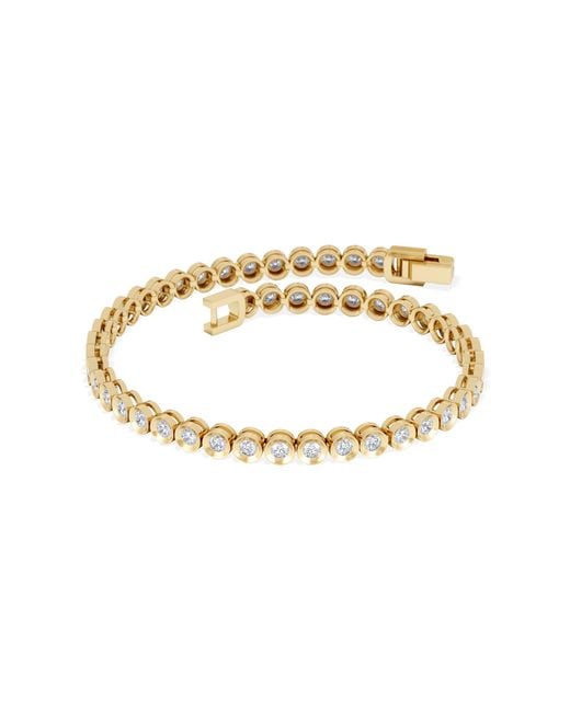 The Diamond Store Metallic 2.00Ct Round Cut Lab Diamond Bezel Tennis Bracelet