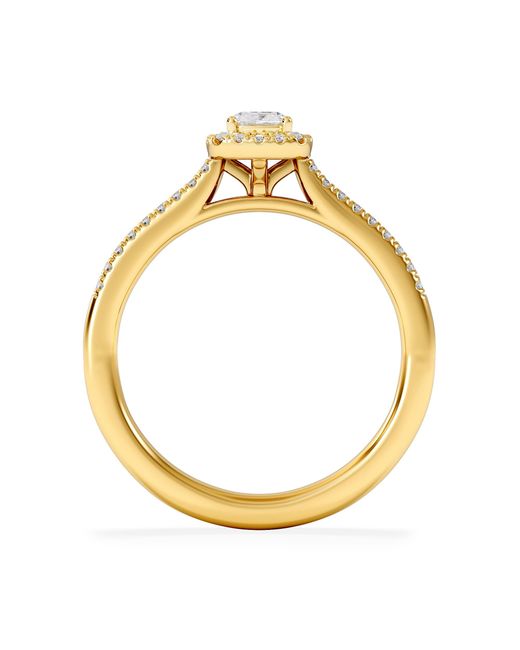 The Diamond Store Metallic Lumia Cushion Cut Lab Diamond Halo Ring 0.50Ct F/Vs