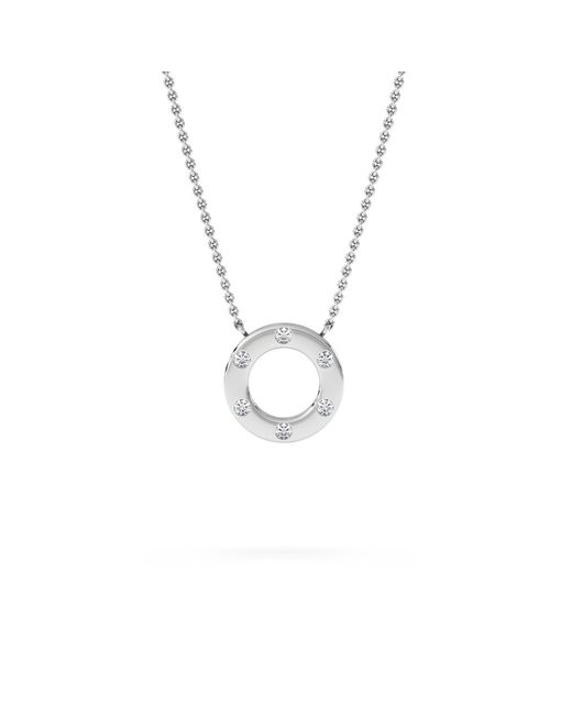 The Diamond Store Metallic Élan 0.06Ct Lab Diamond Circle Necklace