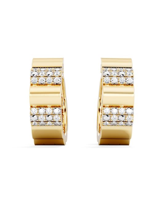 The Diamond Store Metallic Contour 0.18Ct Lab Diamond Huggie Earrings