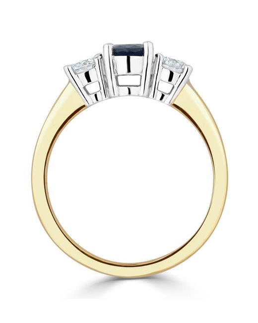 The Diamond Store Blue Sapphire 0.80Ct And Diamond 0.50Ct 18K Ring Fet23-U