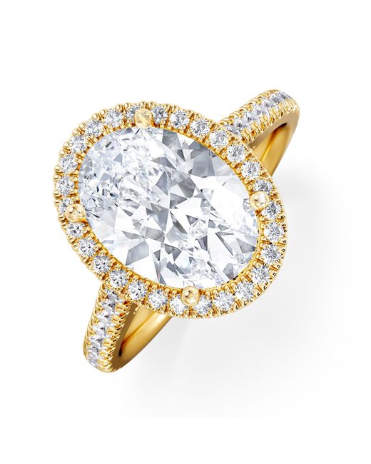The Diamond Store Metallic Georgina 3.50Ct Lab Diamond Oval Cut Engagement Ring