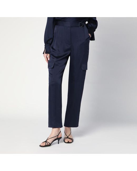 Pantaloni carolina notte in raso lucido di Jonathan Simkhai in Blue