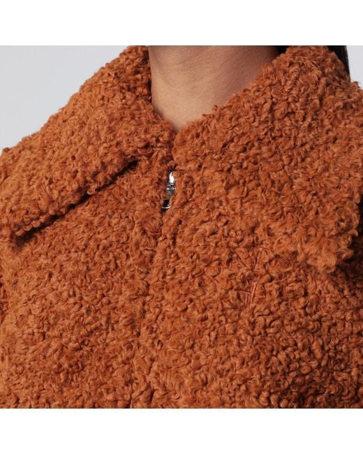 Patou Orange Pumpkin-Coloured Faux Fur Bomber Jacket