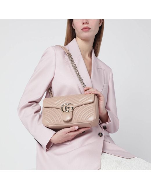 Gucci Pink Medium Gg Marmont Shoulder Bag