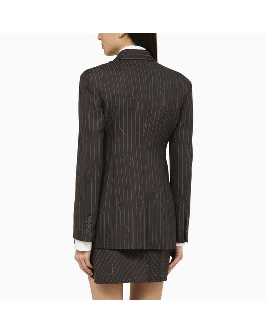 Off-White c/o Virgil Abloh Black Single-Breasted Pinstripe Jacket