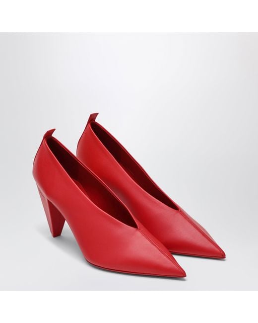 Loewe Red Origami Cubic Pumps