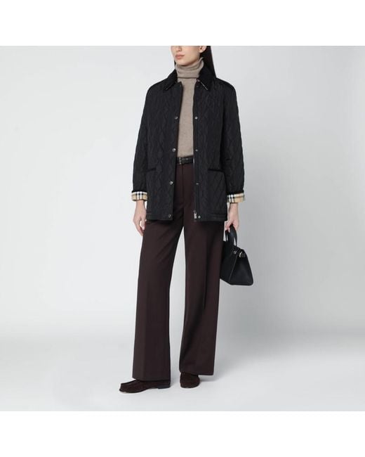Veste Matelassée Noire En Nylon Burberry en coloris Black