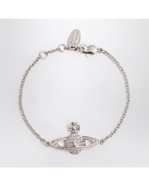 Vivienne Westwood Metallic Mini Bas Relief Chain Platinum Bracelet