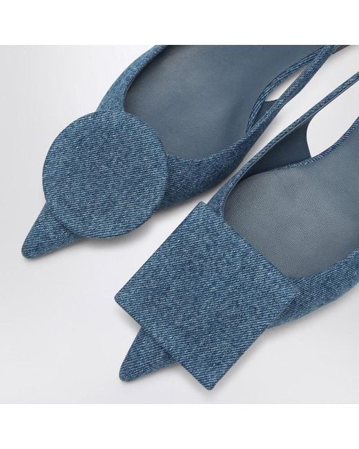 Jacquemus Blue Ballerina Slingback Duelo Plates In Denim