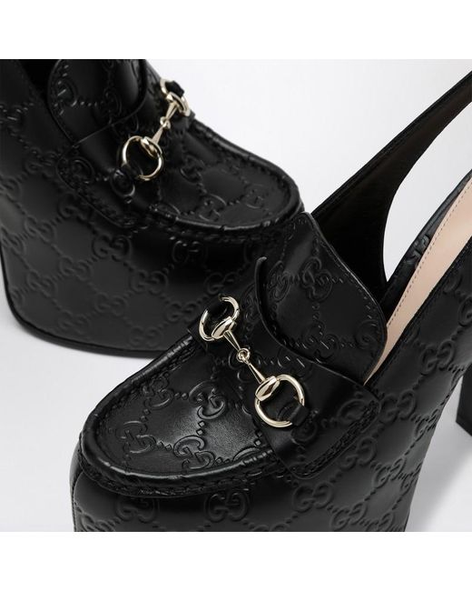Gucci Black Loafer Slingback With Platform