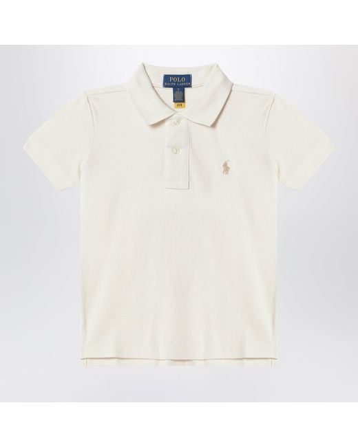 Polo Ralph Lauren White Cream Cotton Polo Shirt