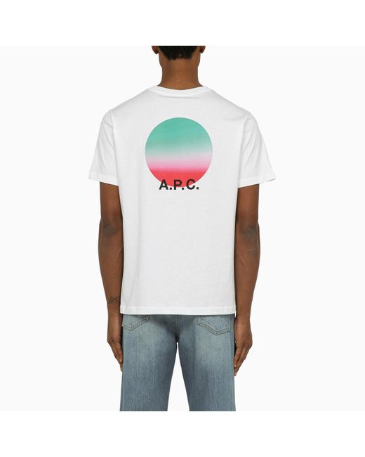 A.P.C. Logoed White Crewneck Nolan T Shirt for men