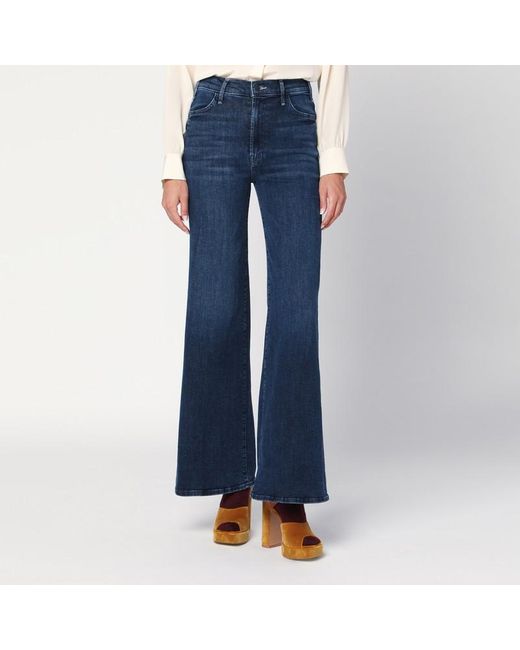 Mother Blue The Hustler Roller Sneak Palazzo Jeans