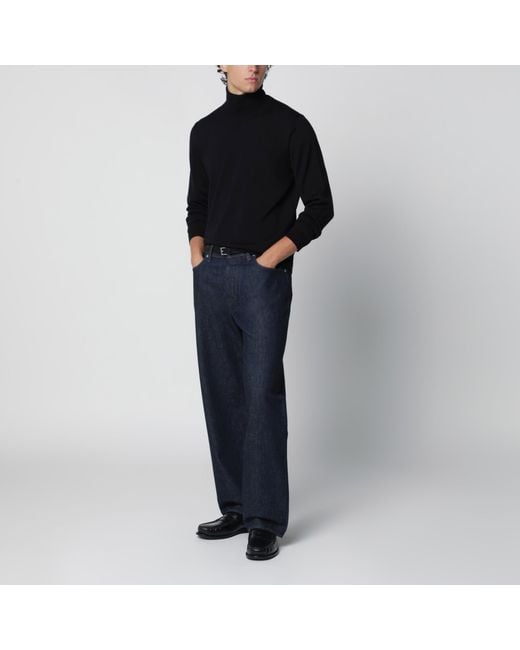 Roberto Collina Black Wool Turtleneck Sweater for men