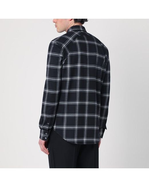 Camicia in flanella di cotone a quadri di Alexander McQueen in Black da Uomo