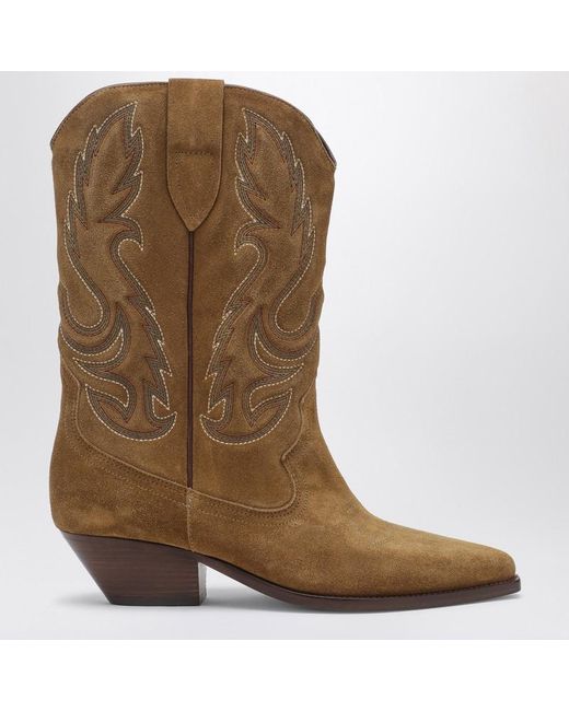 Isabel Marant Brown Sepia Coloured Suede Cowboy Boot
