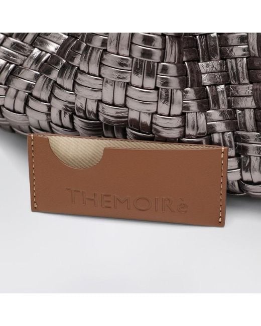 THEMOIRÈ Gray Gewebte Silberne Clutch