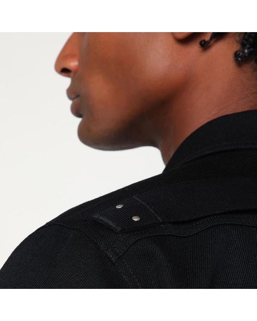 Rick Owens Black Shirt Jacket With Zip for men