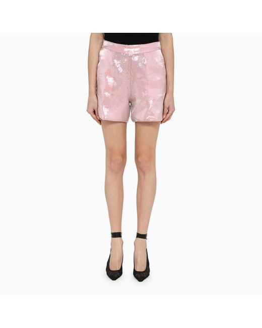 FEDERICA TOSI Pink Shorts With Sequins