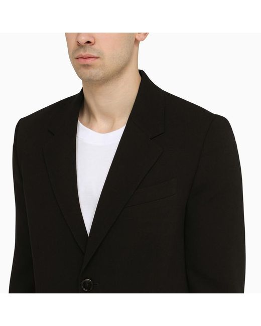 Giacca monopetto nera in lana vergine di AMI in Black da Uomo