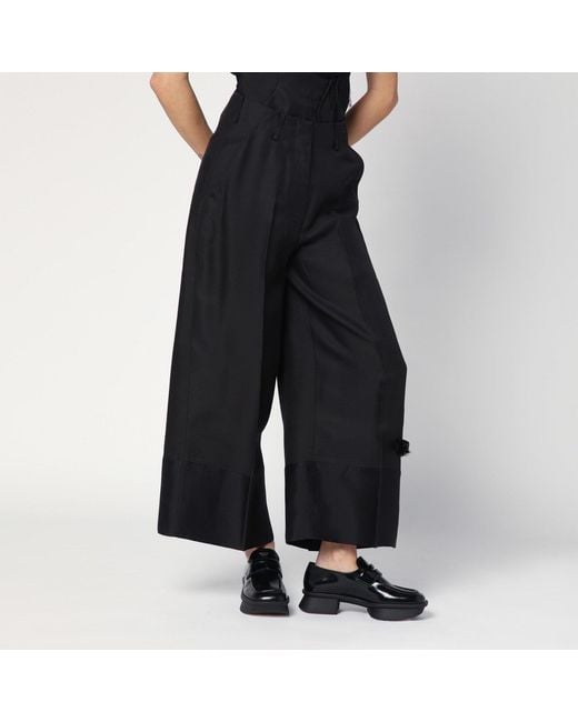 MKDT STUDIO Atelier Pasa Black Trousers In Silk And Wool