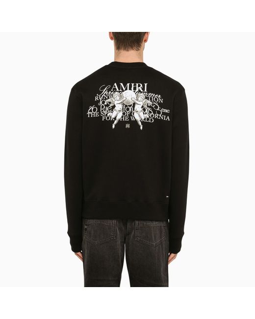 Amiri Black Crewneck Sweatshirt With Logo Print for men