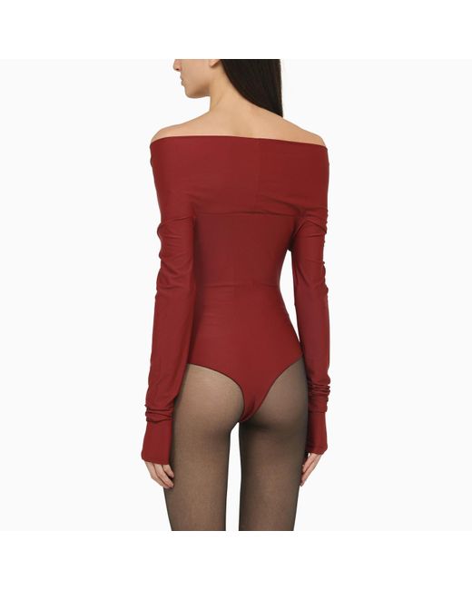 ANDAMANE Red Kendall Long-sleeved Bodysuit