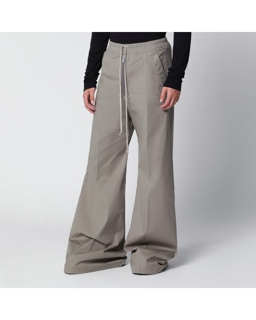 Rick Owens Gray Dark Pearl-Coloured Cotton Trousers for men