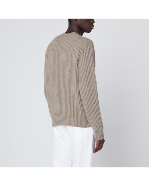 Maglione beige mélange in cashmere di Loro Piana in Brown da Uomo