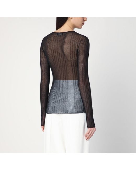 Roberto Collina Black Semi-Transparent Sweater