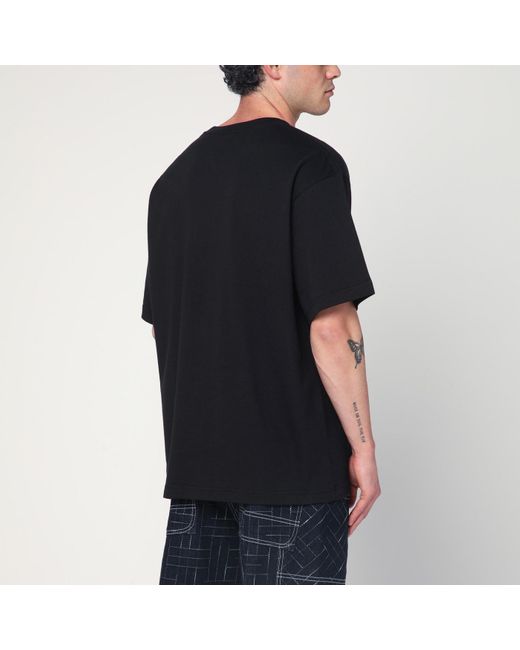 KENZO Black Cotton T-Shirt With Logo for men