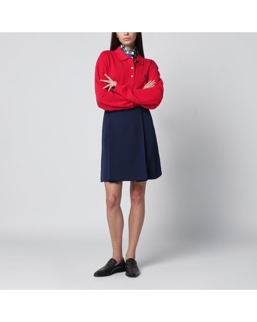 Miu Miu Blue Baltic Tech Jersey Skirt