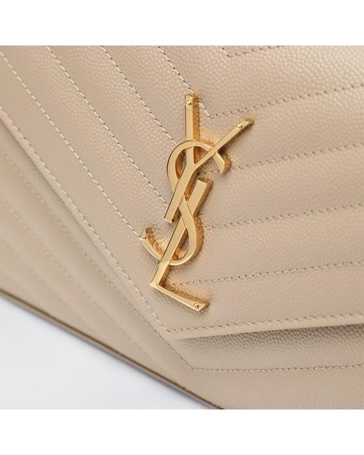 Saint Laurent Natural Cassandre Chain Clutch