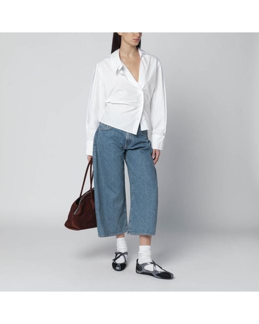 The Attico White Asymmetric Cotton Shirt