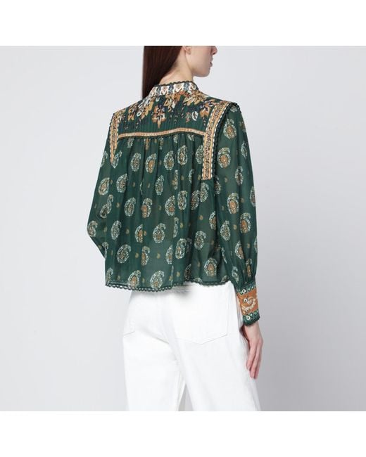 Farm Rio Green Tayla Cotton Blouse