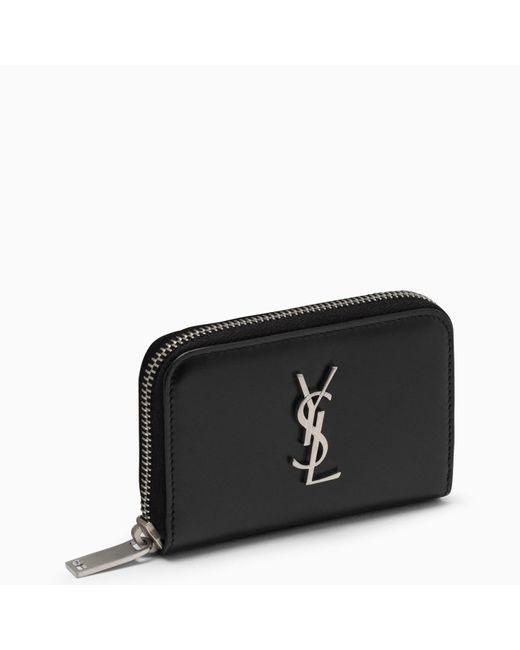 Saint Laurent Black Zipper Around Wallet for men