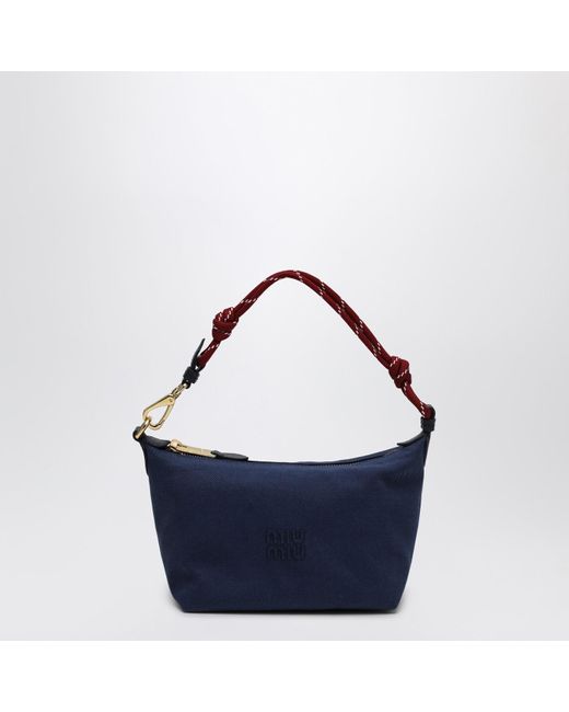 Miu Miu Blue Pouch Indigo/amaranth In Gabardine