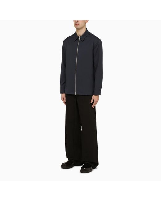 Jil Sander Blue Shirt Jacket With Zip for men