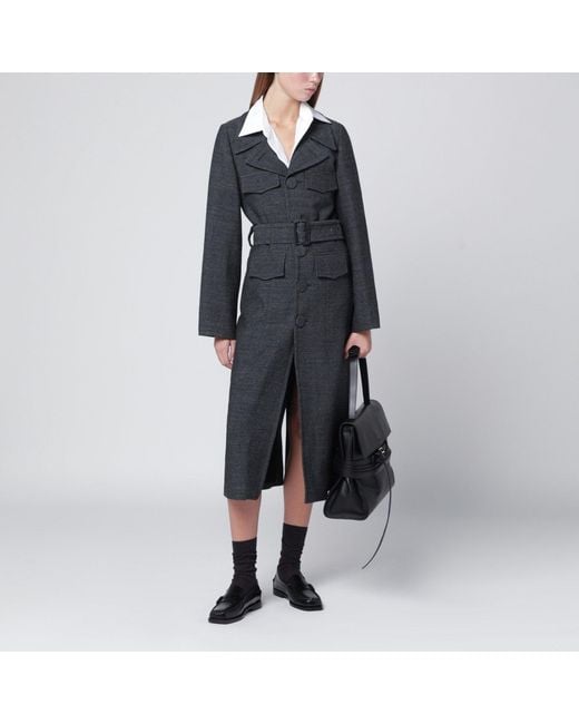 NAMACHEKO Black Wool Coat With Belt
