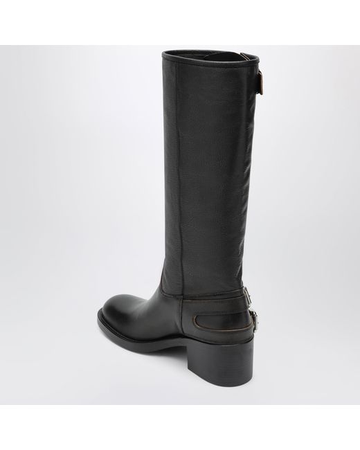 Chloé Black Dakota Knee-High Biker Boots