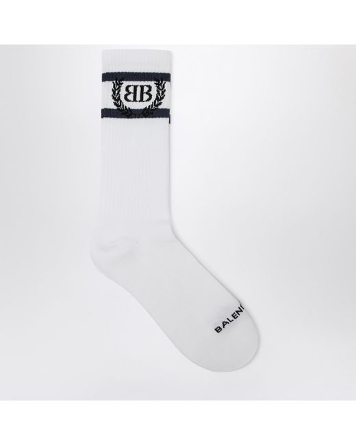 Balenciaga White Laurel Classic/ Socks for men