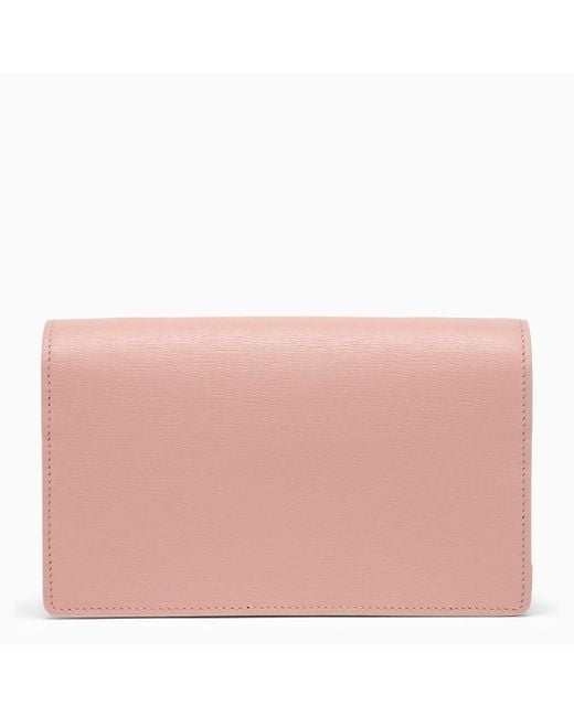 Gucci Pink Leather Chain Wallet