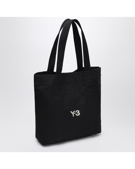 Borsa nera in tela con stampa logo di Y-3 in Black da Uomo
