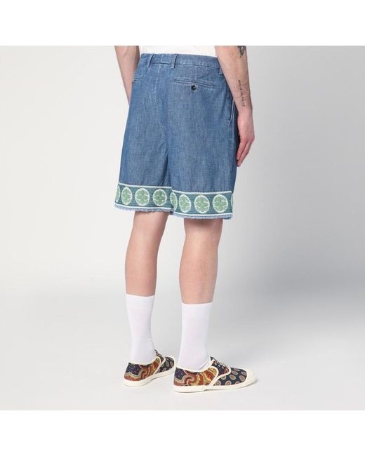 Bermuda con fondo in jacquard di Valentino in Blue da Uomo