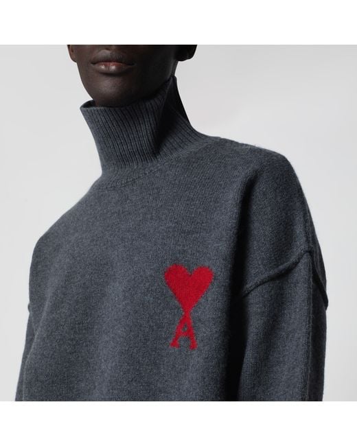AMI Blue Turtleneck Sweater Ami De Coeur for men
