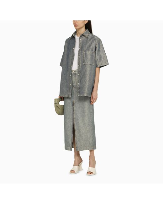 DARKPARK Gray Grey Denim Skirt With Slit