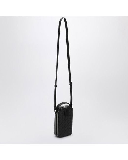 Custodia per smartphone getaway nera in intrecciato di Bottega Veneta in White da Uomo
